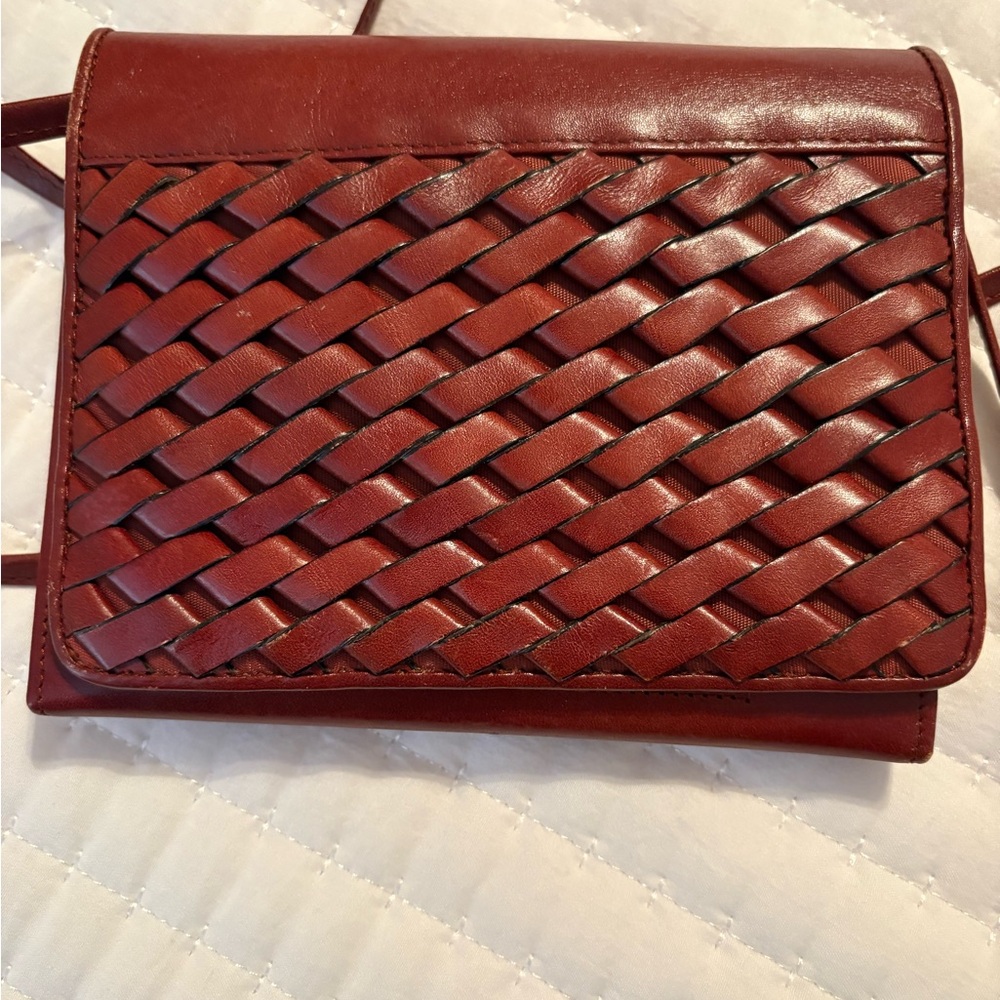 Etienne Aigner Leather Crossbody Wallet